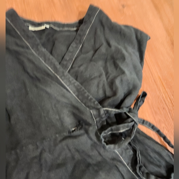 Only Child Palo Blue Linen Wrap Dress - Picture 4 of 6